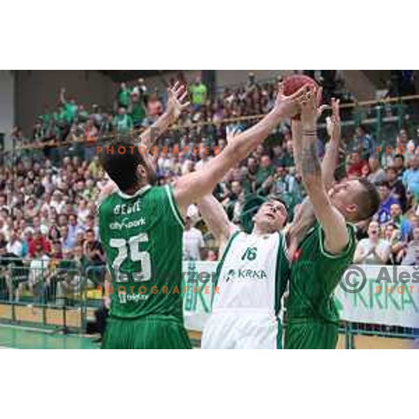 action during the Final of Nova KBM league basketball match between Krka and Petrol Olimpija in Novo Mesto, Slovenia on May 27, 2018