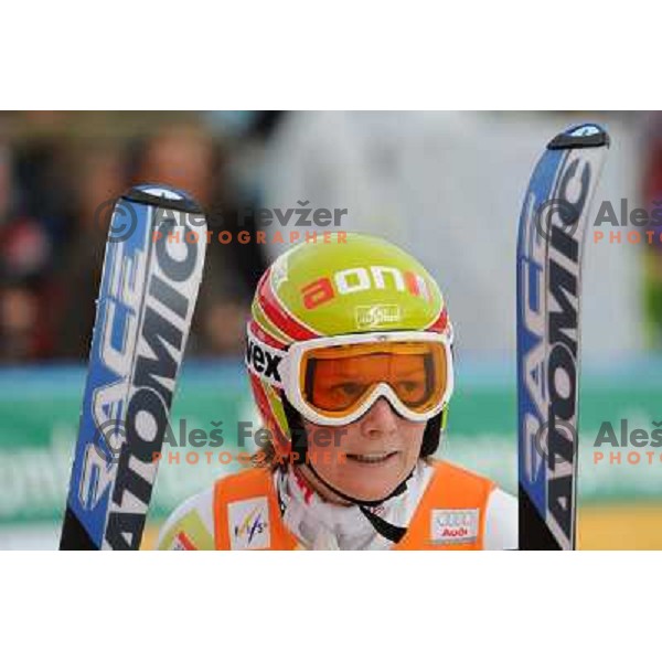 Marlies Schild after second run of 44.Golden Fox Audi FIS Alpine Ski World Cup Giant Slalom in Maribor11.1.2007. Photo by Ales Fevzer 