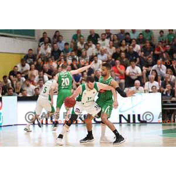 action during the Final of Nova KBM league basketball match between Krka and Petrol Olimpija in Novo Mesto, Slovenia on May 27, 2018