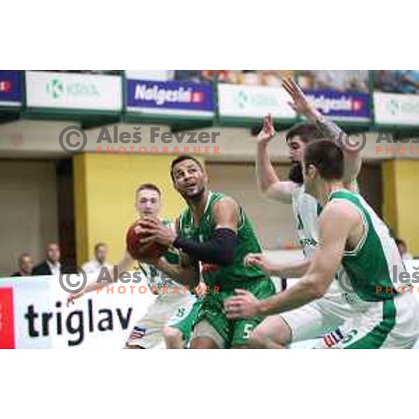 action during the Final of Nova KBM league basketball match between Krka and Petrol Olimpija in Novo Mesto, Slovenia on May 27, 2018