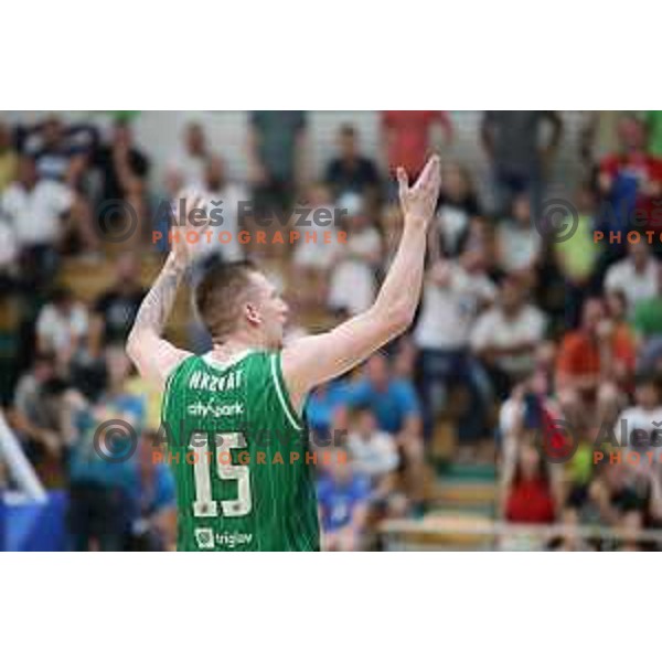 action during the Final of Nova KBM league basketball match between Krka and Petrol Olimpija in Novo Mesto, Slovenia on May 27, 2018