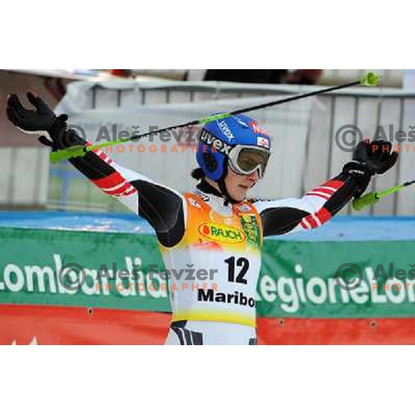 Kathrin Zettel after second run of 44.Golden Fox Audi FIS Alpine Ski World Cup Giant Slalom in Maribor11.1.2007. Photo by Ales Fevzer 