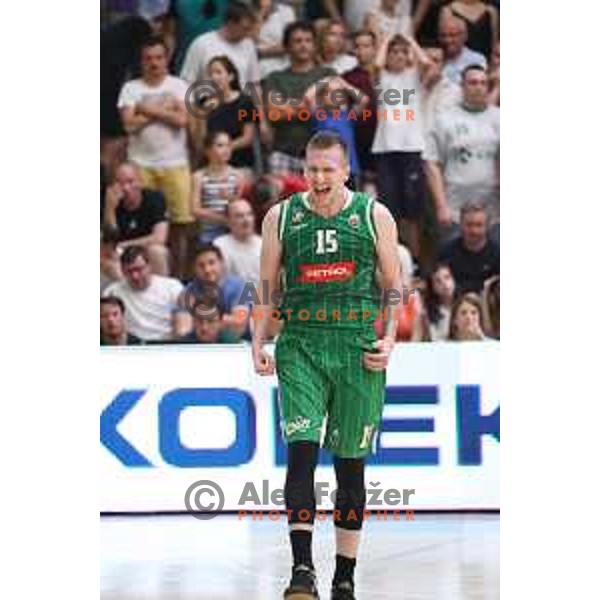 action during the Final of Nova KBM league basketball match between Krka and Petrol Olimpija in Novo Mesto, Slovenia on May 27, 2018