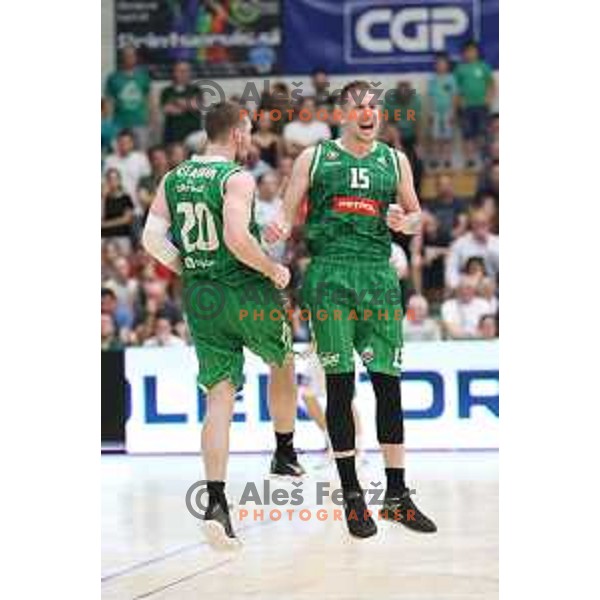 action during the Final of Nova KBM league basketball match between Krka and Petrol Olimpija in Novo Mesto, Slovenia on May 27, 2018