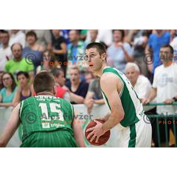 action during the Final of Nova KBM league basketball match between Krka and Petrol Olimpija in Novo Mesto, Slovenia on May 27, 2018