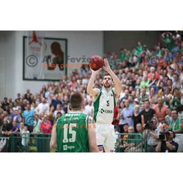 action during the Final of Nova KBM league basketball match between Krka and Petrol Olimpija in Novo Mesto, Slovenia on May 27, 2018