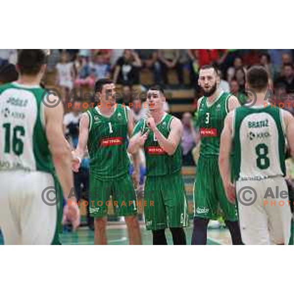 action during the Final of Nova KBM league basketball match between Krka and Petrol Olimpija in Novo Mesto, Slovenia on May 27, 2018
