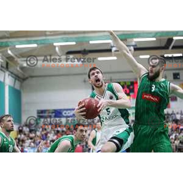 action during the Final of Nova KBM league basketball match between Krka and Petrol Olimpija in Novo Mesto, Slovenia on May 27, 2018