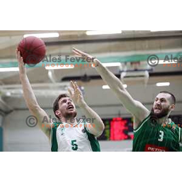 action during the Final of Nova KBM league basketball match between Krka and Petrol Olimpija in Novo Mesto, Slovenia on May 27, 2018