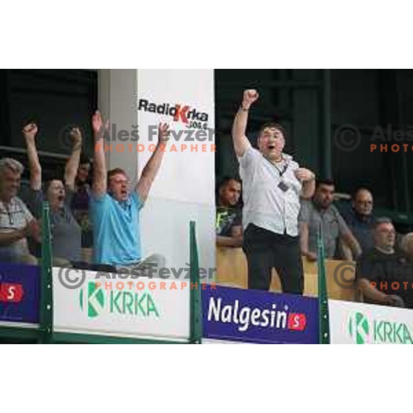 action during the Final of Nova KBM league basketball match between Krka and Petrol Olimpija in Novo Mesto, Slovenia on May 27, 2018