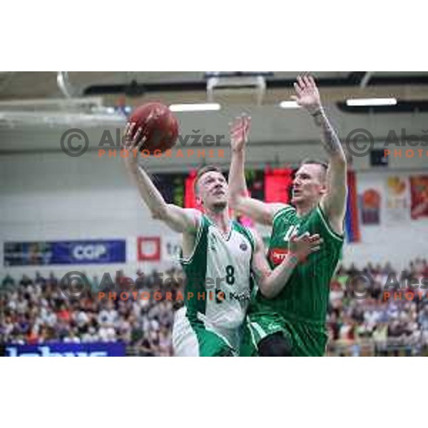 action during the Final of Nova KBM league basketball match between Krka and Petrol Olimpija in Novo Mesto, Slovenia on May 27, 2018
