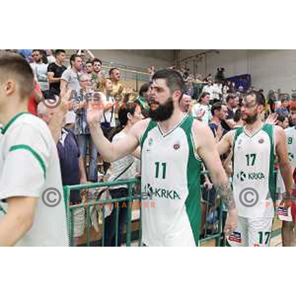 action during the Final of Nova KBM league basketball match between Krka and Petrol Olimpija in Novo Mesto, Slovenia on May 27, 2018