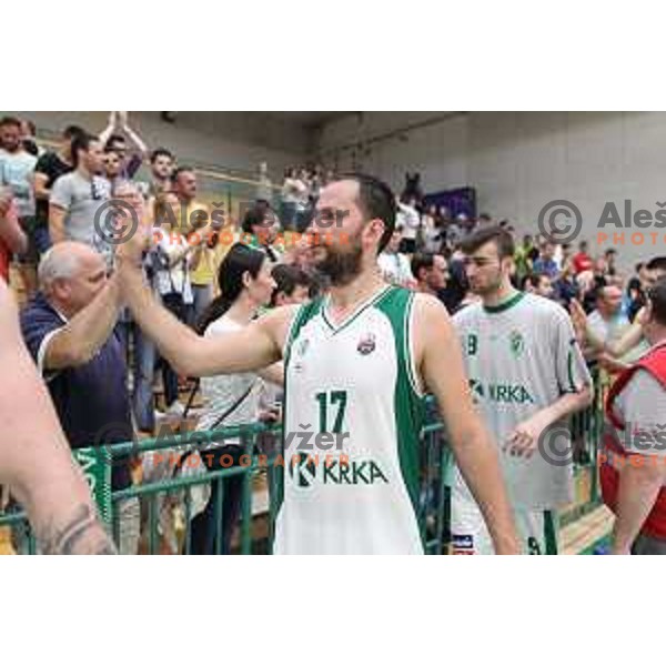 action during the Final of Nova KBM league basketball match between Krka and Petrol Olimpija in Novo Mesto, Slovenia on May 27, 2018
