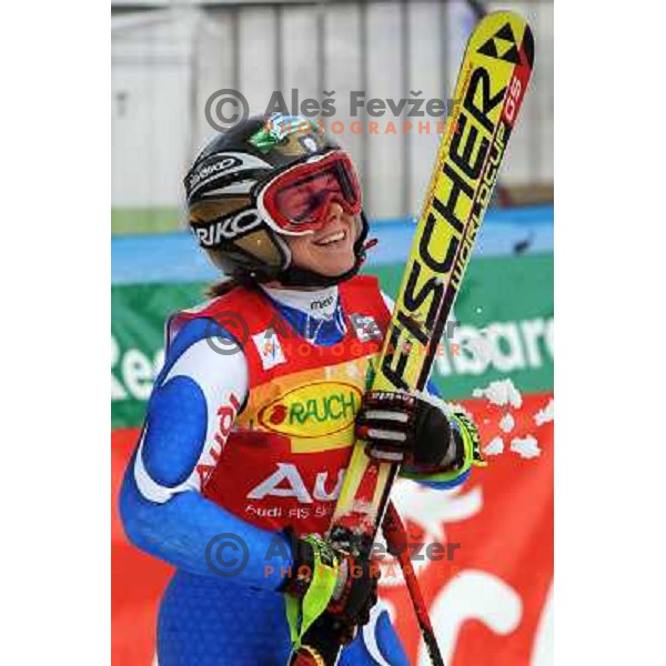 Denise Karbon after second run of 44.Golden Fox Audi FIS Alpine Ski World Cup Giant Slalom in Maribor11.1.2007. Photo by Ales Fevzer 