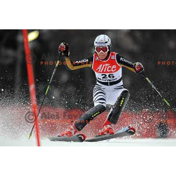 Fanny Chmelar in first run of 44.Golden Fox Audi FIS Alpine Ski World Cup Slalom in Maribor13.1.2007. Photo by Ales Fevzer 
