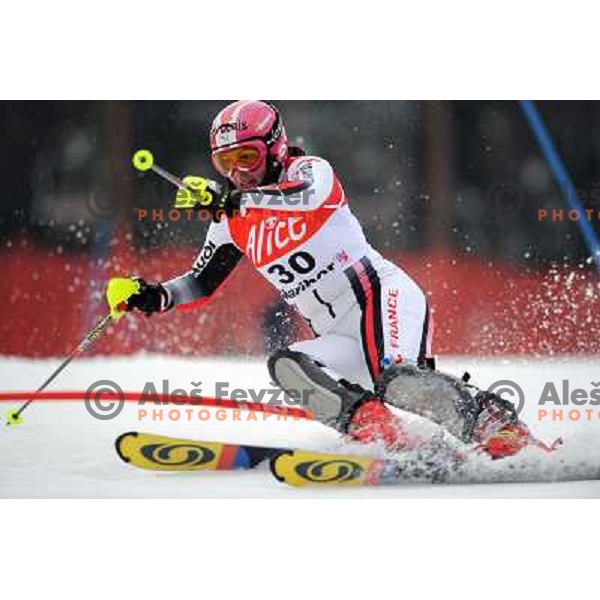 Claire Deuthervies in first run of 44.Golden Fox Audi FIS Alpine Ski World Cup Slalom in Maribor13.1.2007. Photo by Ales Fevzer 