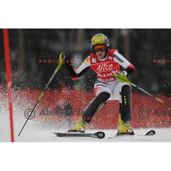 Nicole Hosp in first run of 44.Golden Fox Audi FIS Alpine Ski World Cup Slalom in Maribor13.1.2007. Photo by Ales Fevzer 