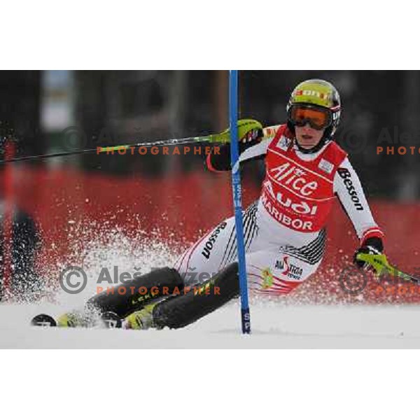 Nicole Hosp in first run of 44.Golden Fox Audi FIS Alpine Ski World Cup Slalom in Maribor13.1.2007. Photo by Ales Fevzer 