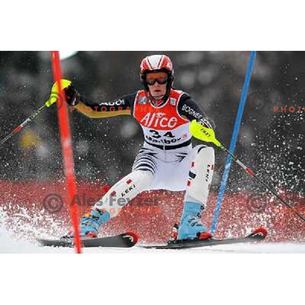 Susanne Riesch in first run of 44.Golden Fox Audi FIS Alpine Ski World Cup Slalom in Maribor13.1.2007. Photo by Ales Fevzer 
