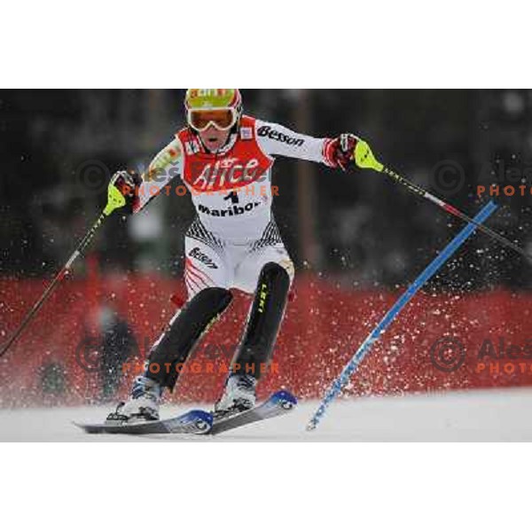 Marlies Schild in first run of 44.Golden Fox Audi FIS Alpine Ski World Cup Slalom in Maribor13.1.2007. Photo by Ales Fevzer 