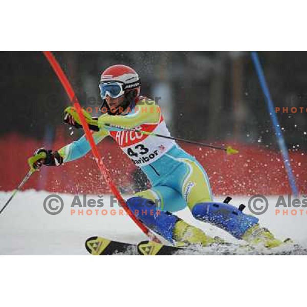 Vanja Brodnik in first run of 44.Golden Fox Audi FIS Alpine Ski World Cup Slalom in Maribor13.1.2007. Photo by Ales Fevzer 