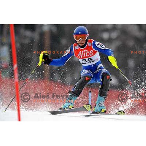 Irene Curtoni in first run of 44.Golden Fox Audi FIS Alpine Ski World Cup Slalom in Maribor13.1.2007. Photo by Ales Fevzer 