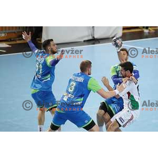 action during Qualification handball match for World Championship 2019 between Slovenia and Hungary in Bonifika hall, Koper, Slovenia on June 9, 2018