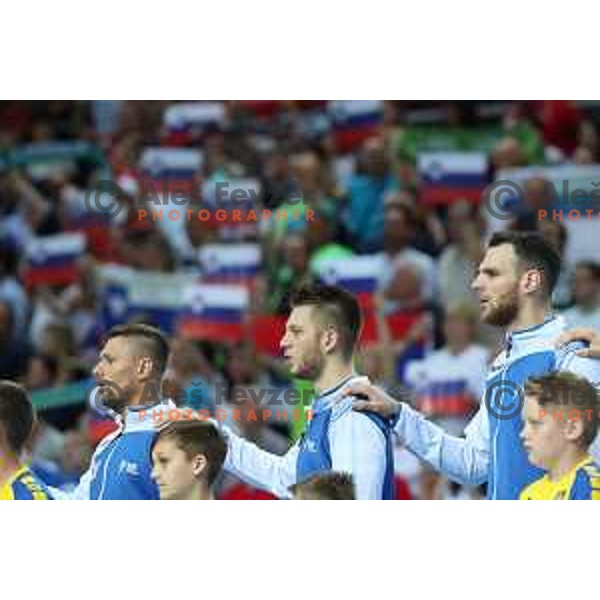 action during Qualification handball match for World Championship 2019 between Slovenia and Hungary in Bonifika hall, Koper, Slovenia on June 9, 2018