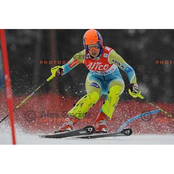 Katja Jazbec in first run of 44.Golden Fox Audi FIS Alpine Ski World Cup Slalom in Maribor13.1.2007. Photo by Ales Fevzer 