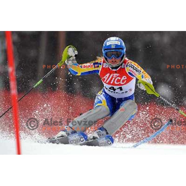 Smed Veronica in first run of 44.Golden Fox Audi FIS Alpine Ski World Cup Slalom in Maribor13.1.2007. Photo by Ales Fevzer 