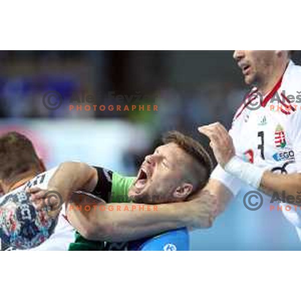 Marko Bezjak (SLO)in action during Qualification handball match for World Championship 2019 between Slovenia and Hungary in Bonifika hall, Koper, Slovenia on June 9, 2018