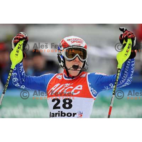 Sandra Gini after second run of 44.Golden Fox Audi FIS Alpine Ski World Cup Slalom in Maribor13.1.2007. Photo by Ales Fevzer 