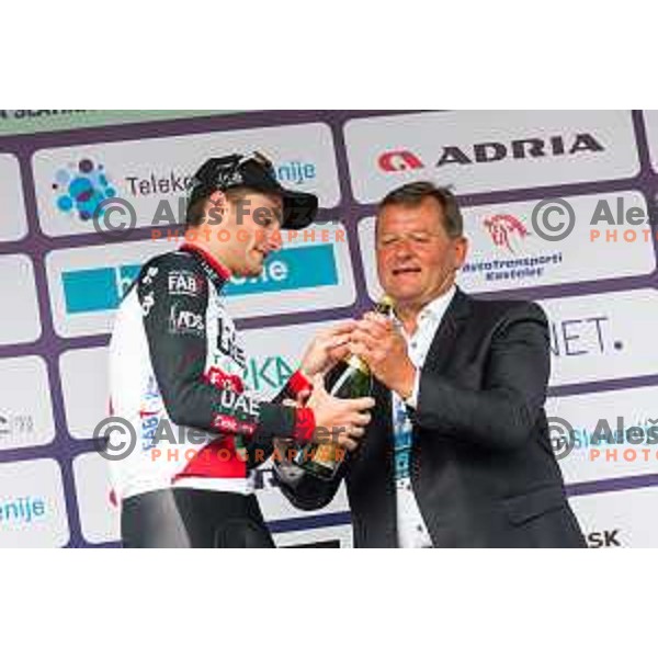 Simone Consonni, winner of first stage on 25th Tour de Slovenia 2018 cycling race between Lendava and Murska Sobota, Slovenia on June 13, 2018