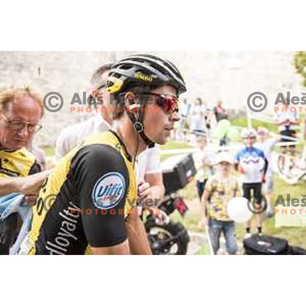 Primoz Roglic ( Lotto Jumbo NL) at the finish of third stage of 25th Tour of Slovenia cycling race between Slovenske Konjice in Celje (175,7 km), Slovenia on June 15, 2018