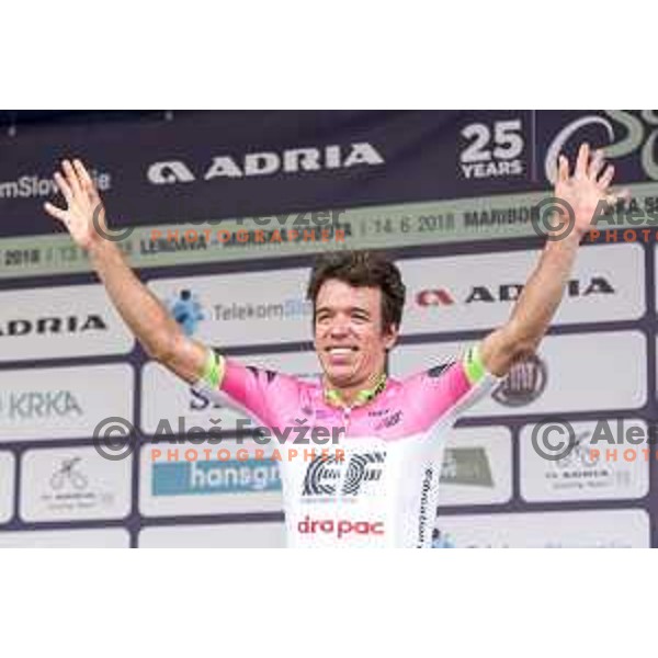 Rigoberto Uran, winner of third stage of 25th Tour of Slovenia cycling race between Slovenske Konjice in Celje (175,7 km), Slovenia on June 15, 2018