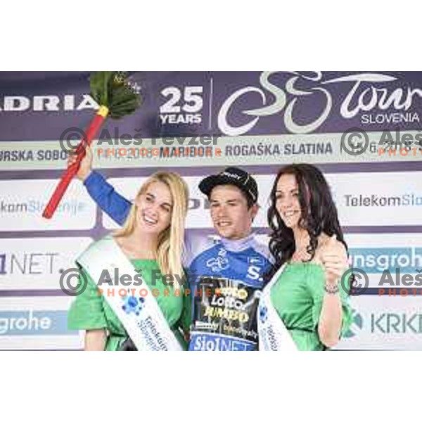Primoz Roglic ( Lotto Jumbo NL) at the finish of third stage of 25th Tour of Slovenia cycling race between Slovenske Konjice in Celje (175,7 km), Slovenia on June 15, 2018