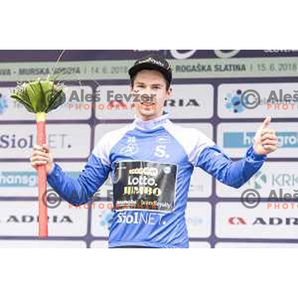 Primoz Roglic ( Lotto Jumbo NL) at the finish of third stage of 25th Tour of Slovenia cycling race between Slovenske Konjice in Celje (175,7 km), Slovenia on June 15, 2018