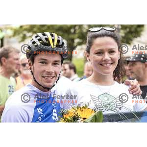 Primoz Roglic ( Lotto Jumbo NL) at the finish of third stage of 25th Tour of Slovenia cycling race between Slovenske Konjice in Celje (175,7 km), Slovenia on June 15, 2018