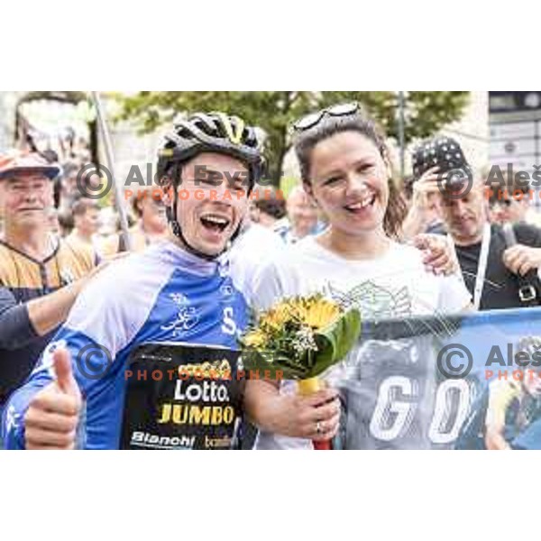 Primoz Roglic ( Lotto Jumbo NL) at the finish of third stage of 25th Tour of Slovenia cycling race between Slovenske Konjice in Celje (175,7 km), Slovenia on June 15, 2018