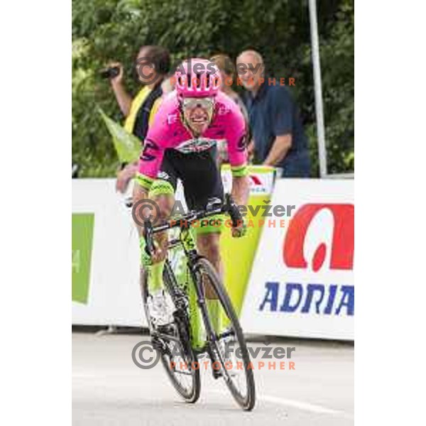 Rigoberto Uran, winner of third stage of 25th Tour of Slovenia cycling race between Slovenske Konjice in Celje (175,7 km), Slovenia on June 15, 2018