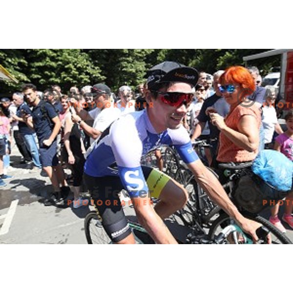Primoz Roglic at the start of fourth stage of 25th Tour of Slovenia cycling race between Ljubljana and Kamnik (155 km) Slovenia on June 16, 2018