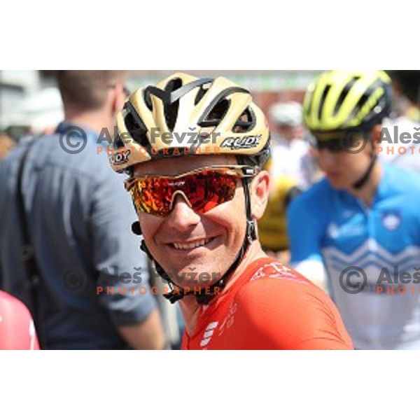 Borut Bozic at the start of fourth stage of 25th Tour of Slovenia cycling race between Ljubljana and Kamnik (155 km) Slovenia on June 16, 2018