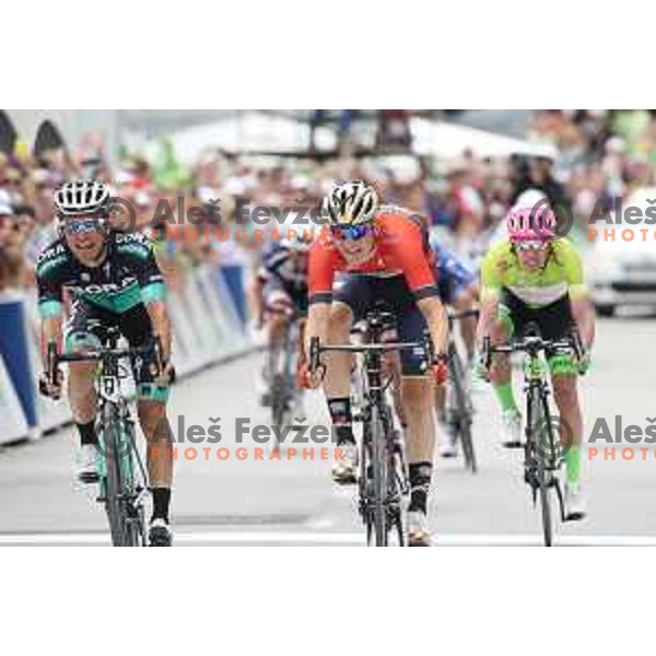 Matej Mohoric (Bahrain Merida) second placed at fourth stage of 25th Tour of Slovenia cycling race between Ljubljana and Kamnik (155 km) Slovenia on June 16, 2018