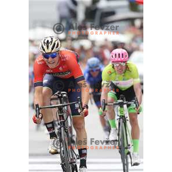 Matej Mohoric (Bahrain Merida) second placed at fourth stage of 25th Tour of Slovenia cycling race between Ljubljana and Kamnik (155 km) Slovenia on June 16, 2018