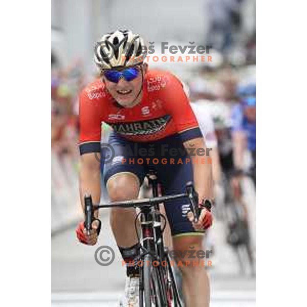Matej Mohoric (Bahrain Merida) second placed at fourth stage of 25th Tour of Slovenia cycling race between Ljubljana and Kamnik (155 km) Slovenia on June 16, 2018