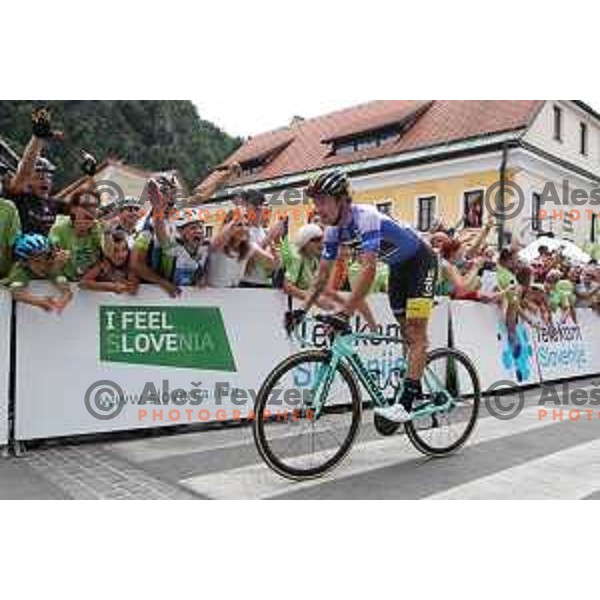 Primoz Roglic (Lotto Jumbo NL), winner of fourth stage of 25th Tour of Slovenia cycling race between Ljubljana and Kamnik (155 km) also took overall lead and Green Jersey in Slovenia on June 16, 2018