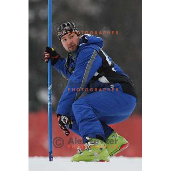 Marko Rataj in first run of 44.Golden Fox Audi FIS Alpine Ski World Cup Slalom in Maribor13.1.2007. Photo by Ales Fevzer 
