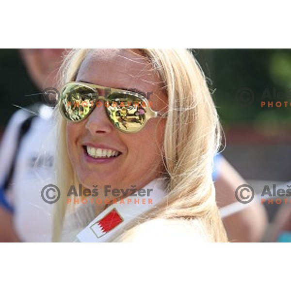 Mateja Kos, PR director of Bahrain Merida fourth stage of 25th Tour of Slovenia cycling race between Ljubljana and Kamnik (155 km) in Slovenia on June 16, 2018