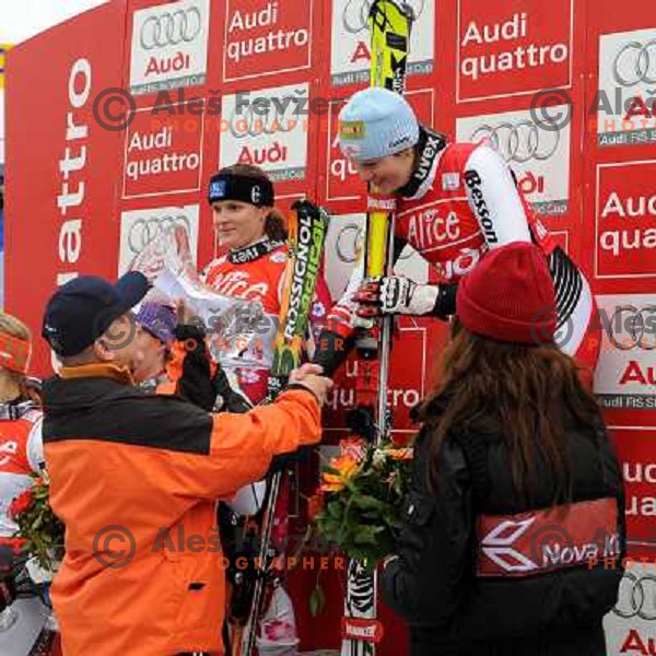 Kangler and Hosp after second run of 44.Golden Fox Audi FIS Alpine Ski World Cup Slalom in Maribor13.1.2007. Photo by Ales Fevzer 