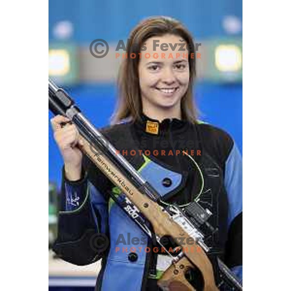 Ziva Dvorsak of Slovenia, bronze medalist at air rifle shooting during second day of 18. Mediteranean Games Tarragona 2018 (Sredozemske Igre) in Spain on June 24, 2018
